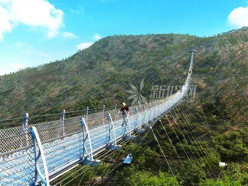 石家庄平山世界最长悬跨式玻璃索桥将于月底对外开放